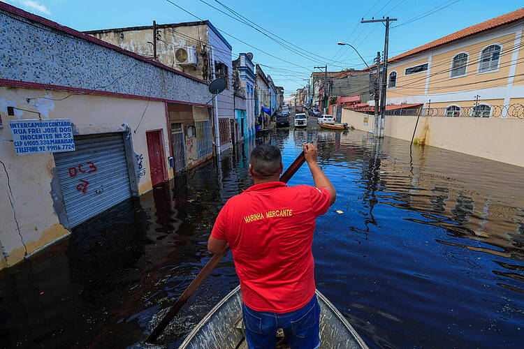  A flooded street in Manaus, the capital of Amazonas State, Brazil, in May 2021. 